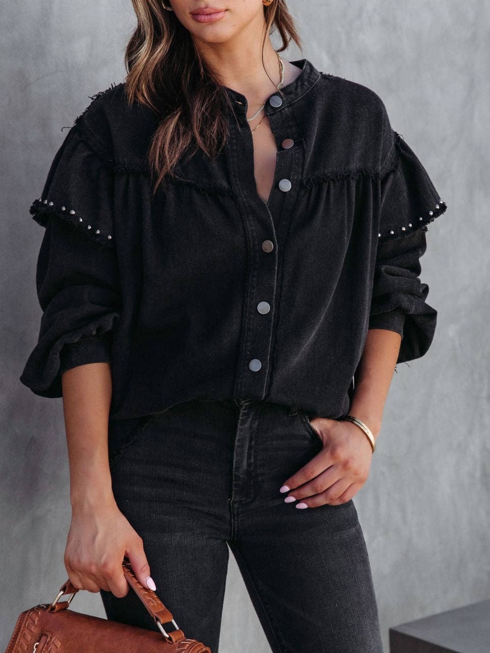 POL Black Western Denim Jacket